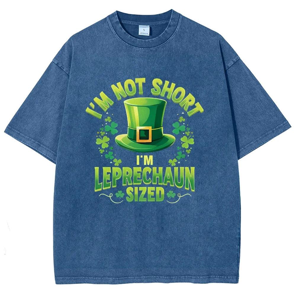 Unisex Vintage Funny St. Patrick's Day Shamrock Graphic Washed Tee