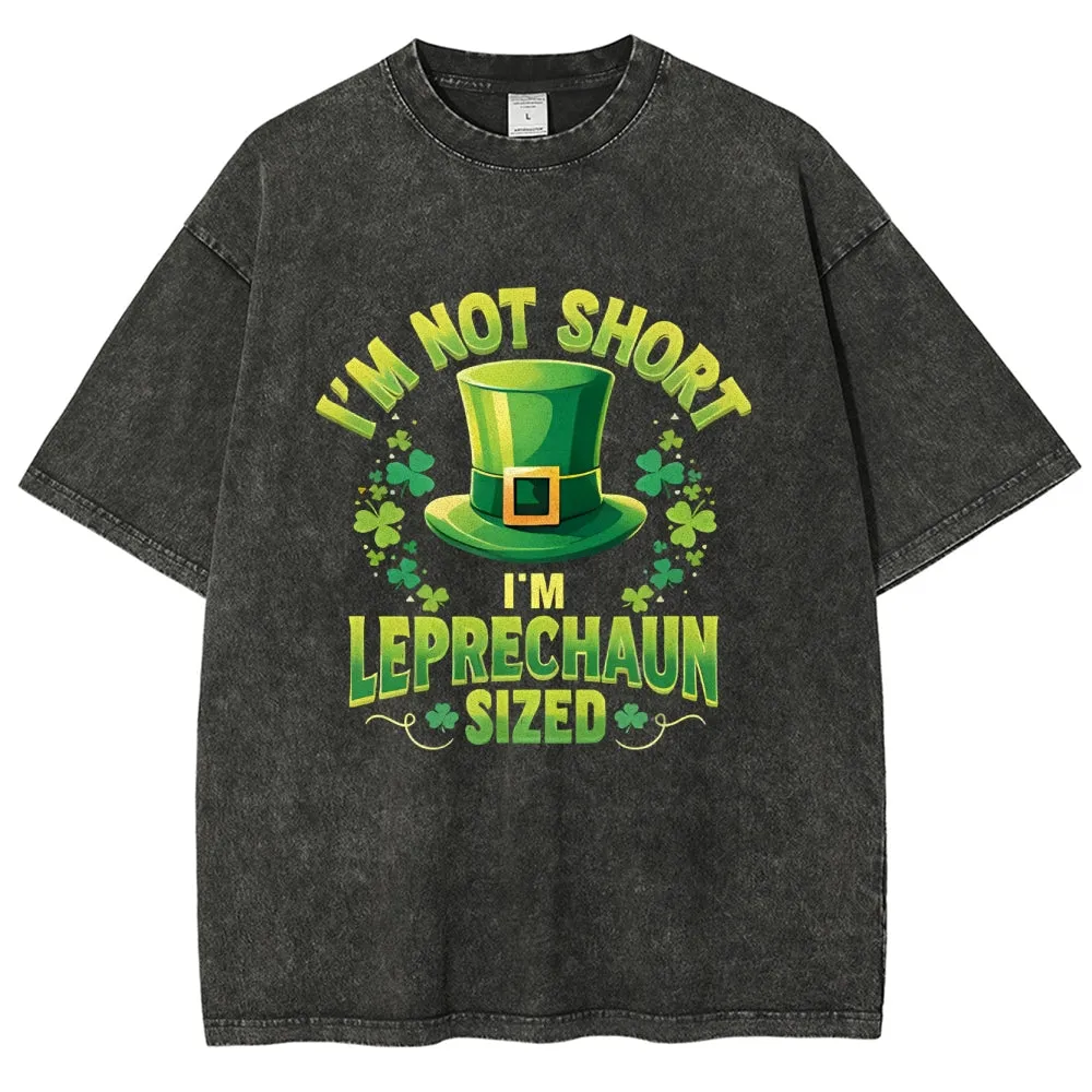 Unisex Vintage Funny St. Patrick's Day Shamrock Graphic Washed Tee