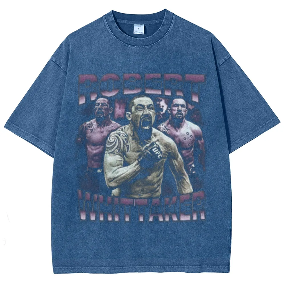 Unisex Vintage Robert Whittaker Graphic Short Sleeve Washed T-shirt