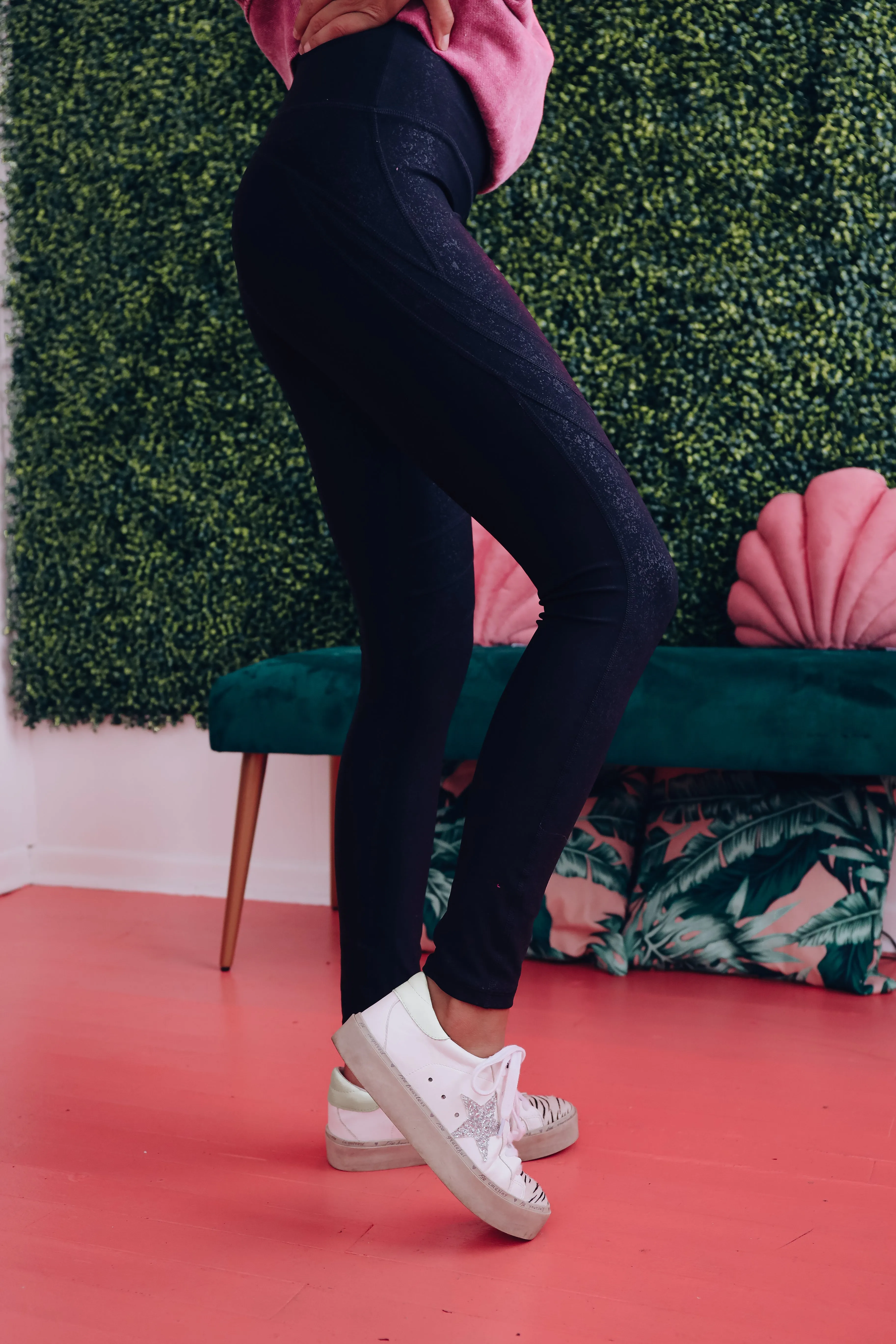 Up For The Challenge Foil Leggings - Black