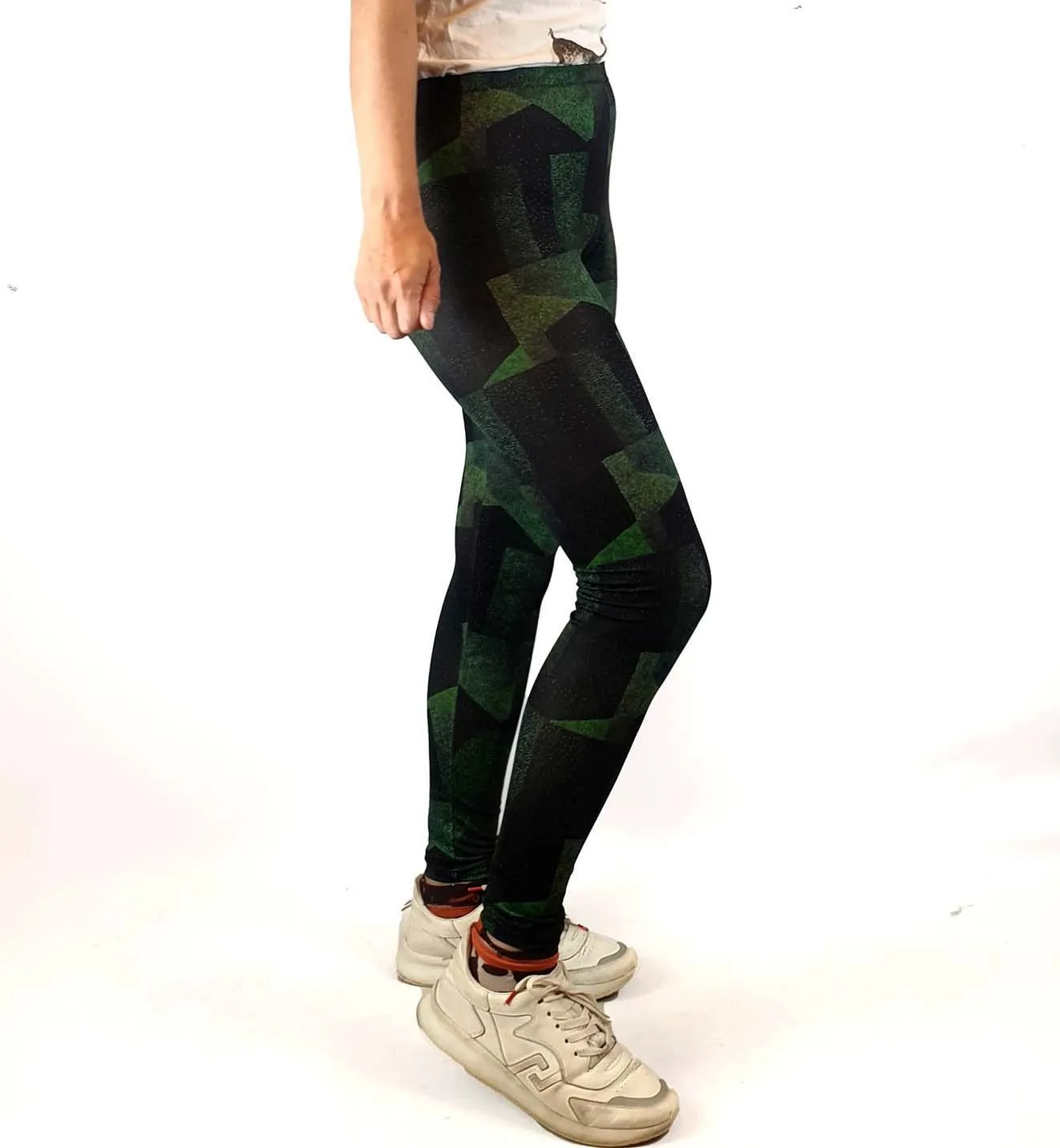 Uptights green-based print yoga tights/leggings
