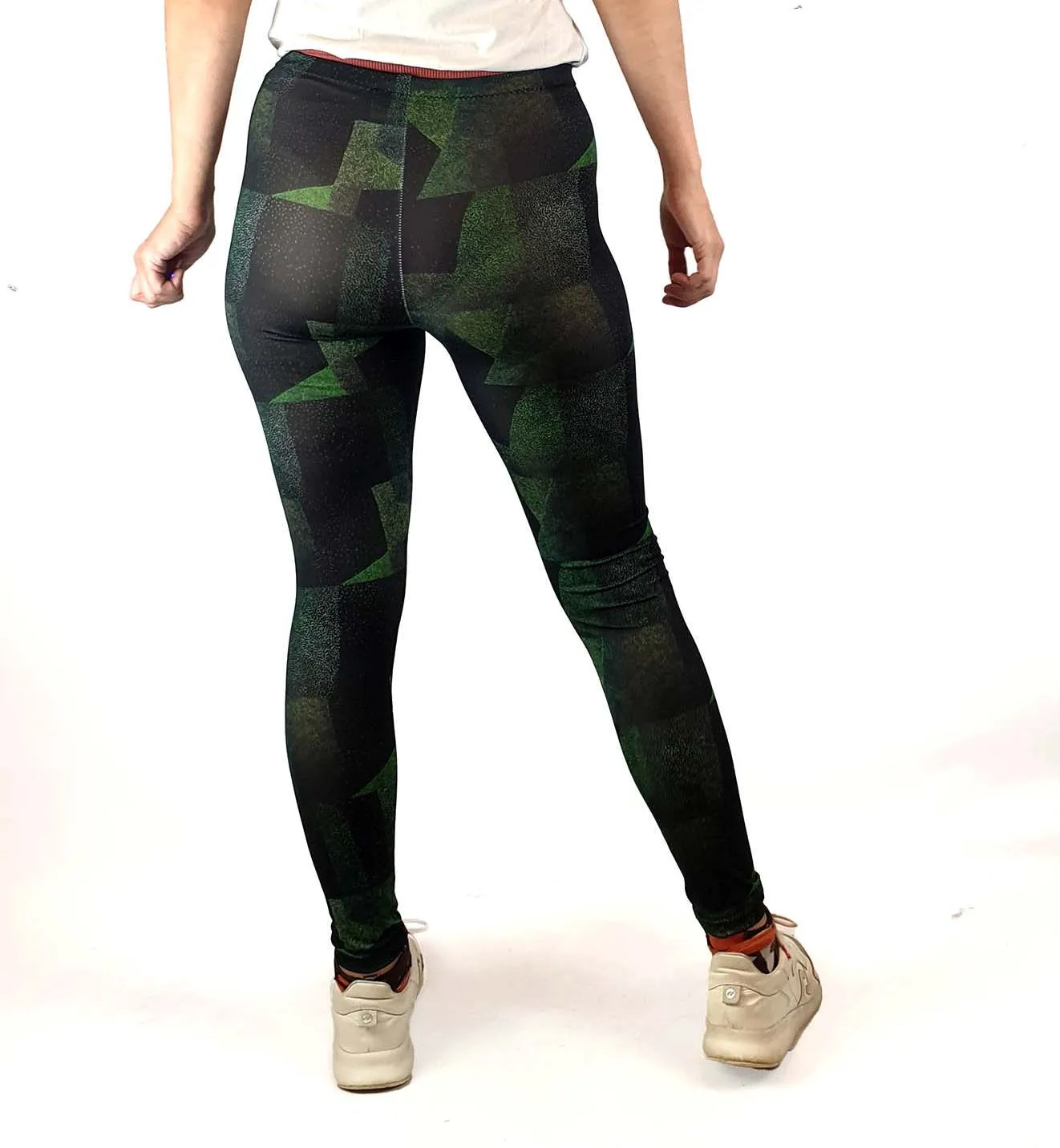 Uptights green-based print yoga tights/leggings