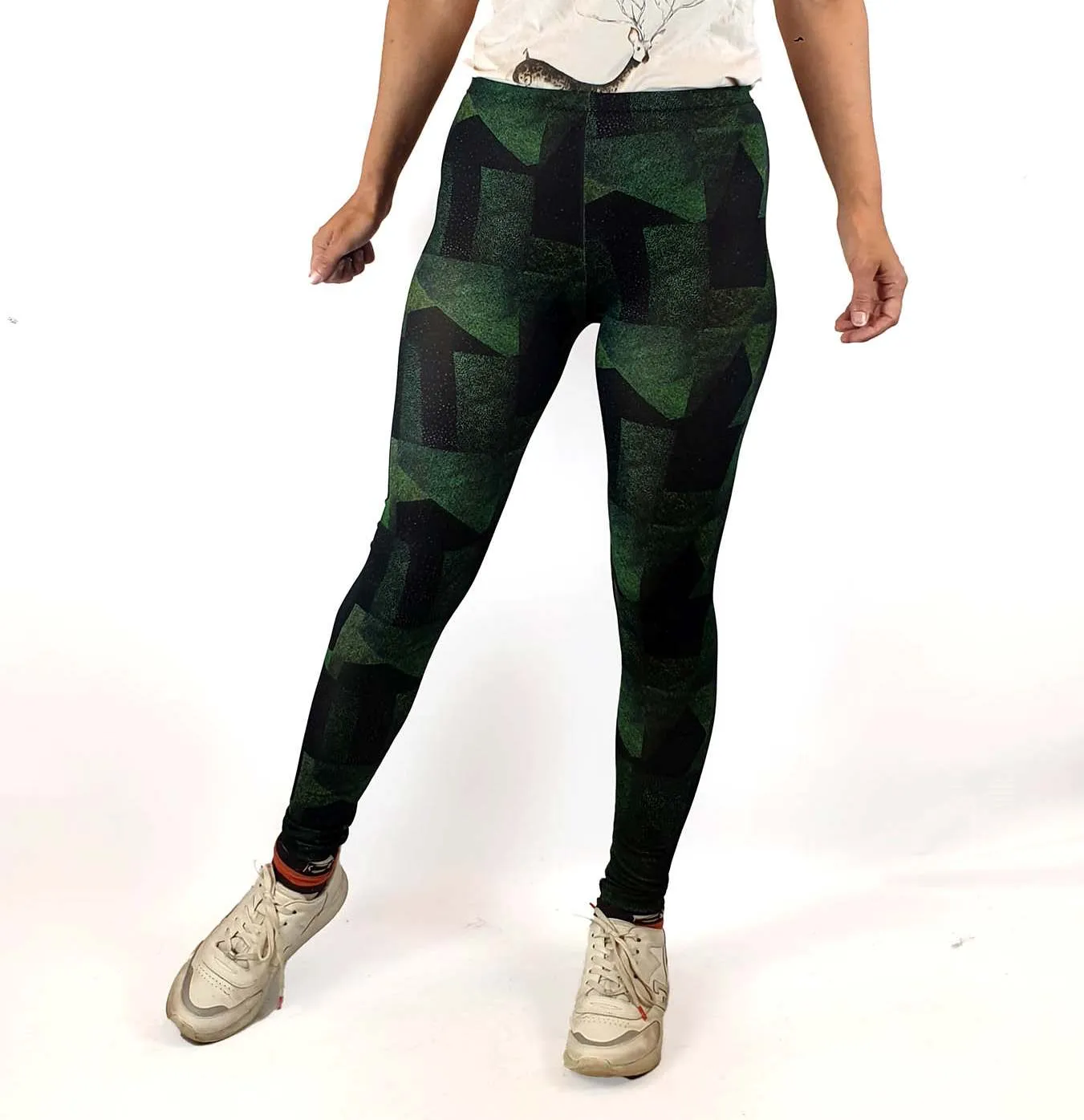 Uptights green-based print yoga tights/leggings