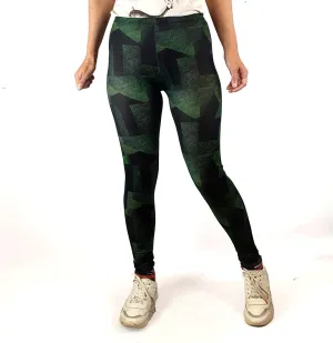 Uptights green-based print yoga tights/leggings