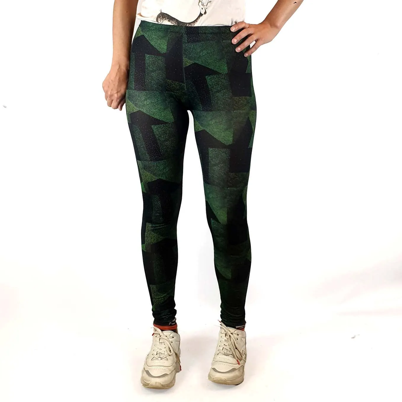 Uptights green-based print yoga tights/leggings