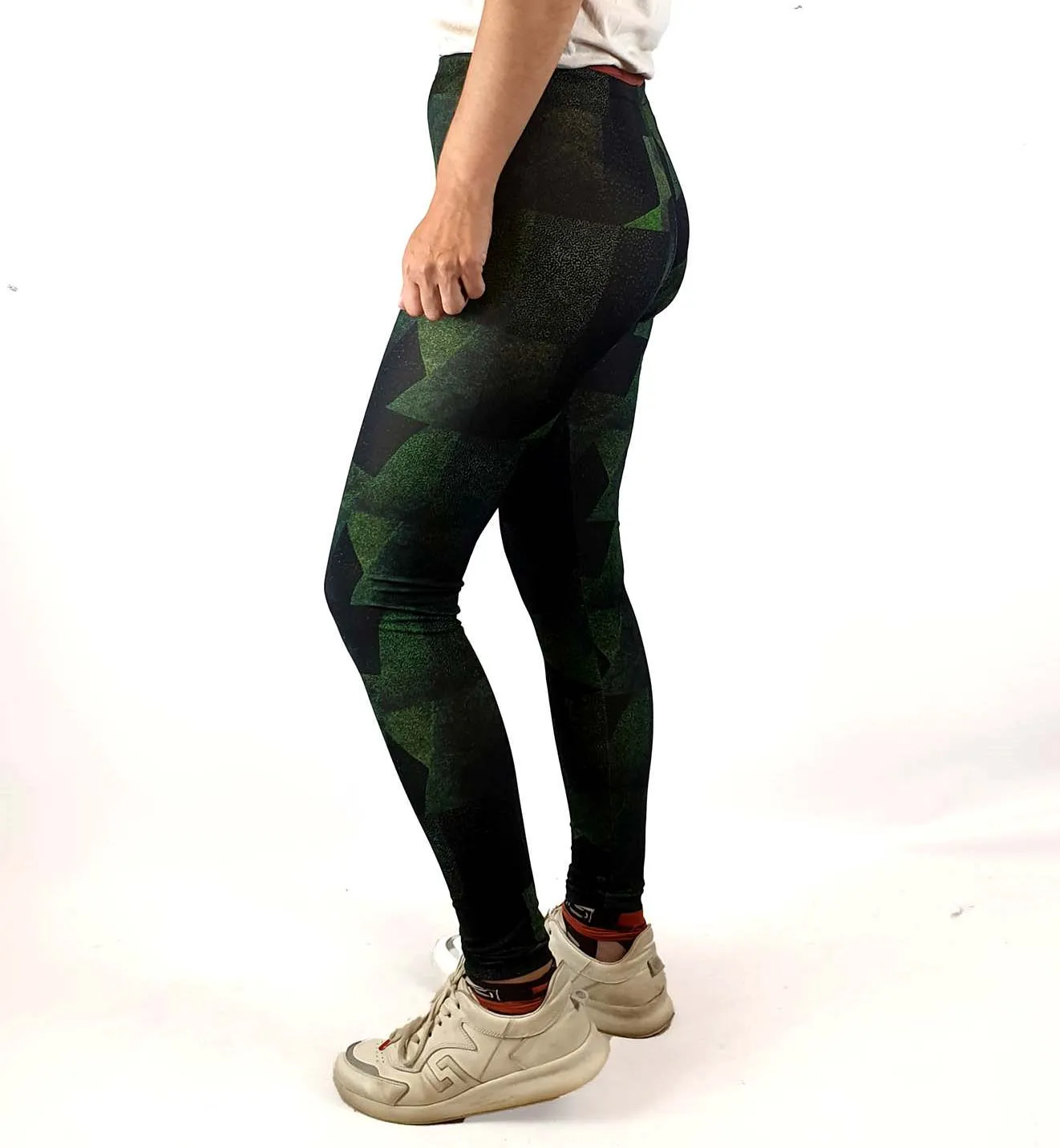 Uptights green-based print yoga tights/leggings