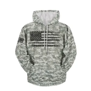 USA FLAG CAMOUFLAGE DRAWSTRING POCKET HOODIE