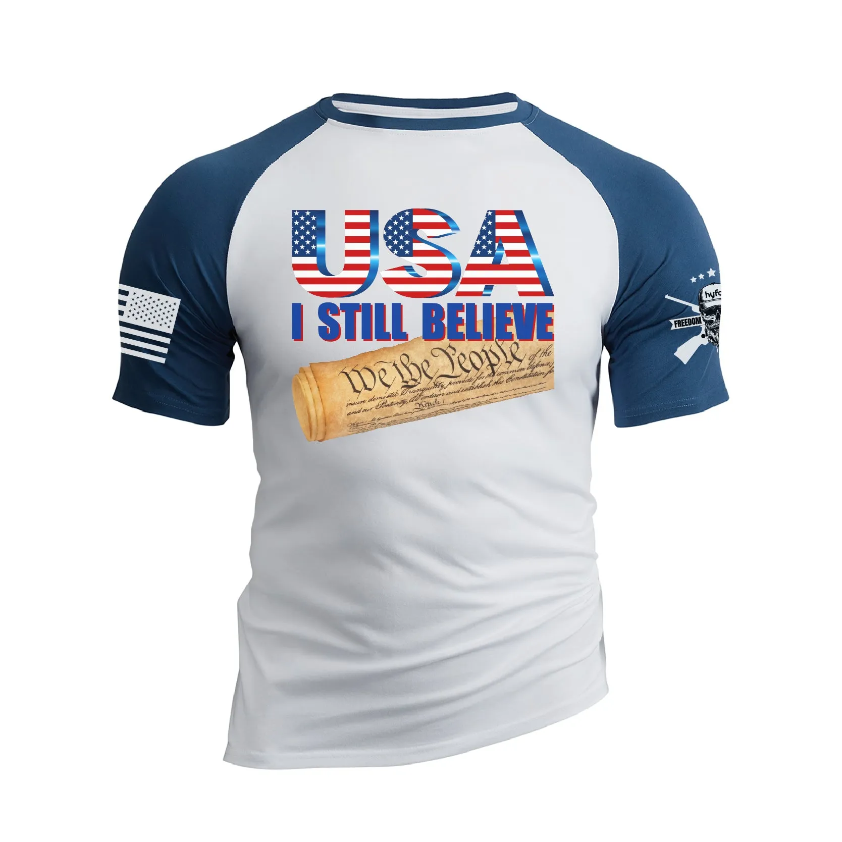 USA I STILL BELIEVE RAGLAN GRAPHIC TEE