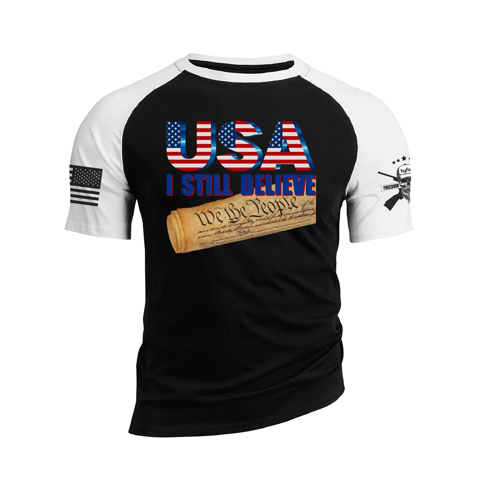 USA I STILL BELIEVE RAGLAN GRAPHIC TEE