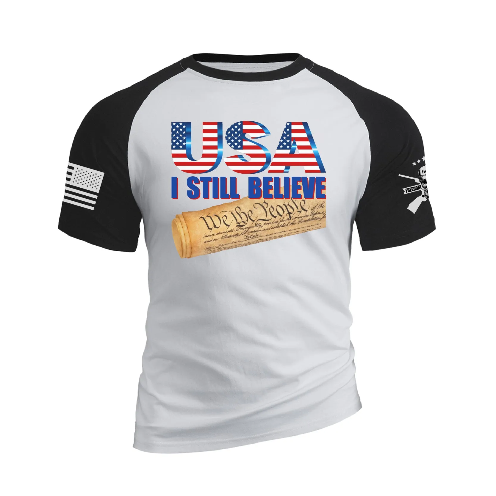 USA I STILL BELIEVE RAGLAN GRAPHIC TEE