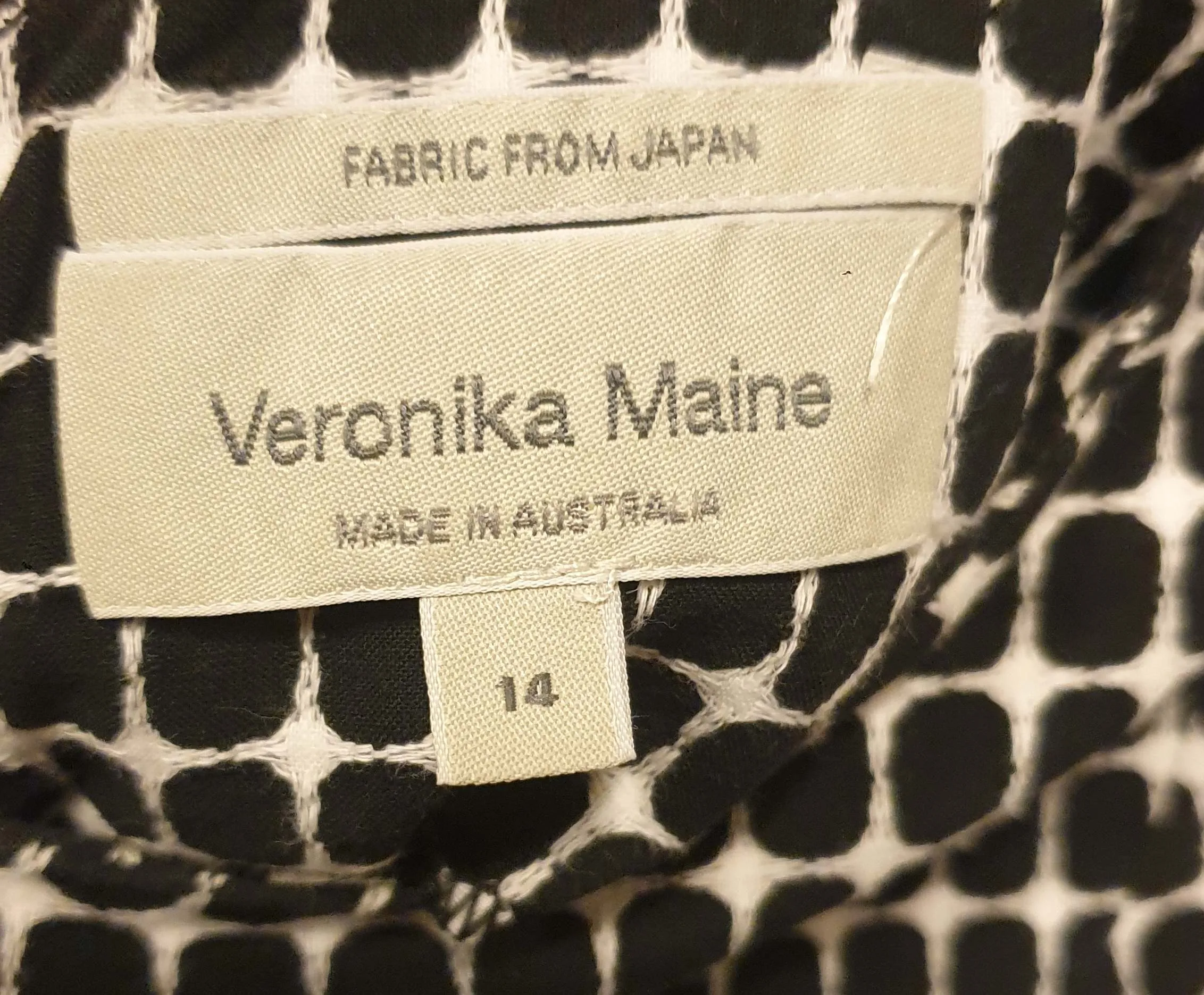 Veronica Maine black print dress fits size 12