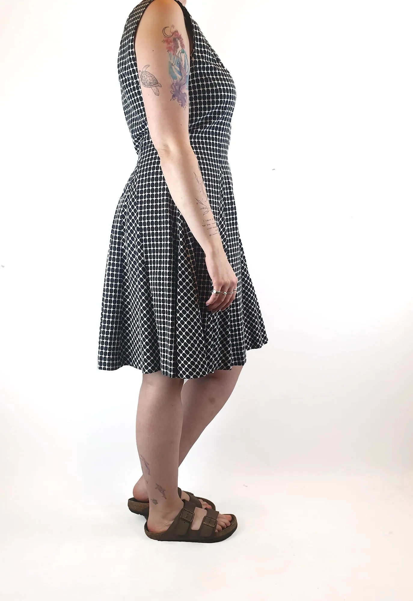 Veronica Maine black print dress fits size 12