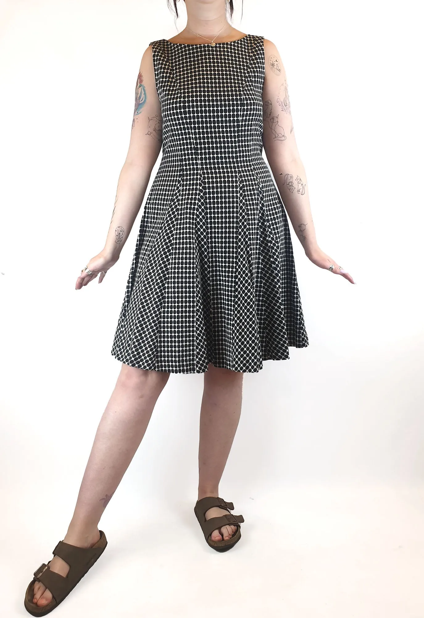 Veronica Maine black print dress fits size 12