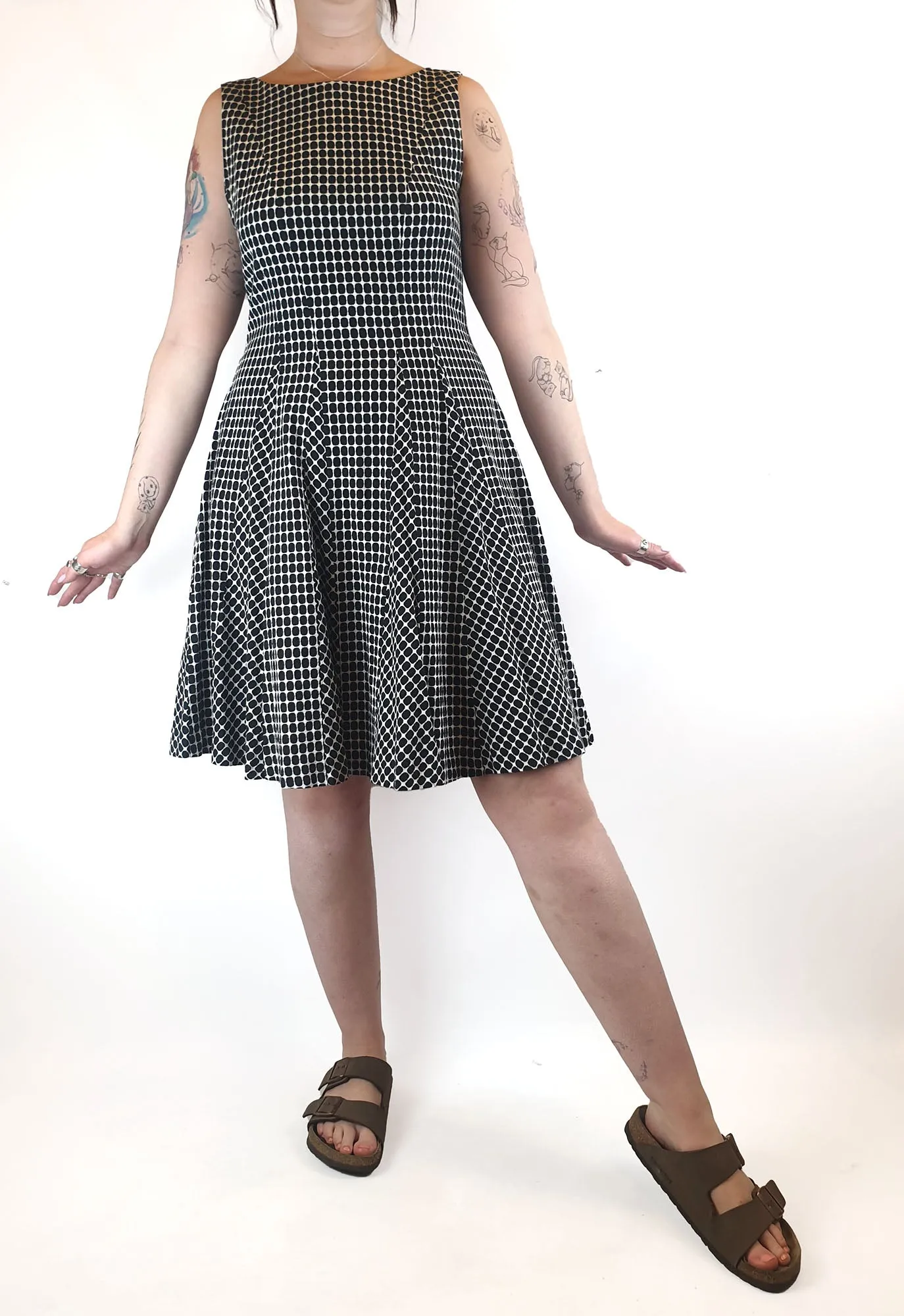 Veronica Maine black print dress fits size 12