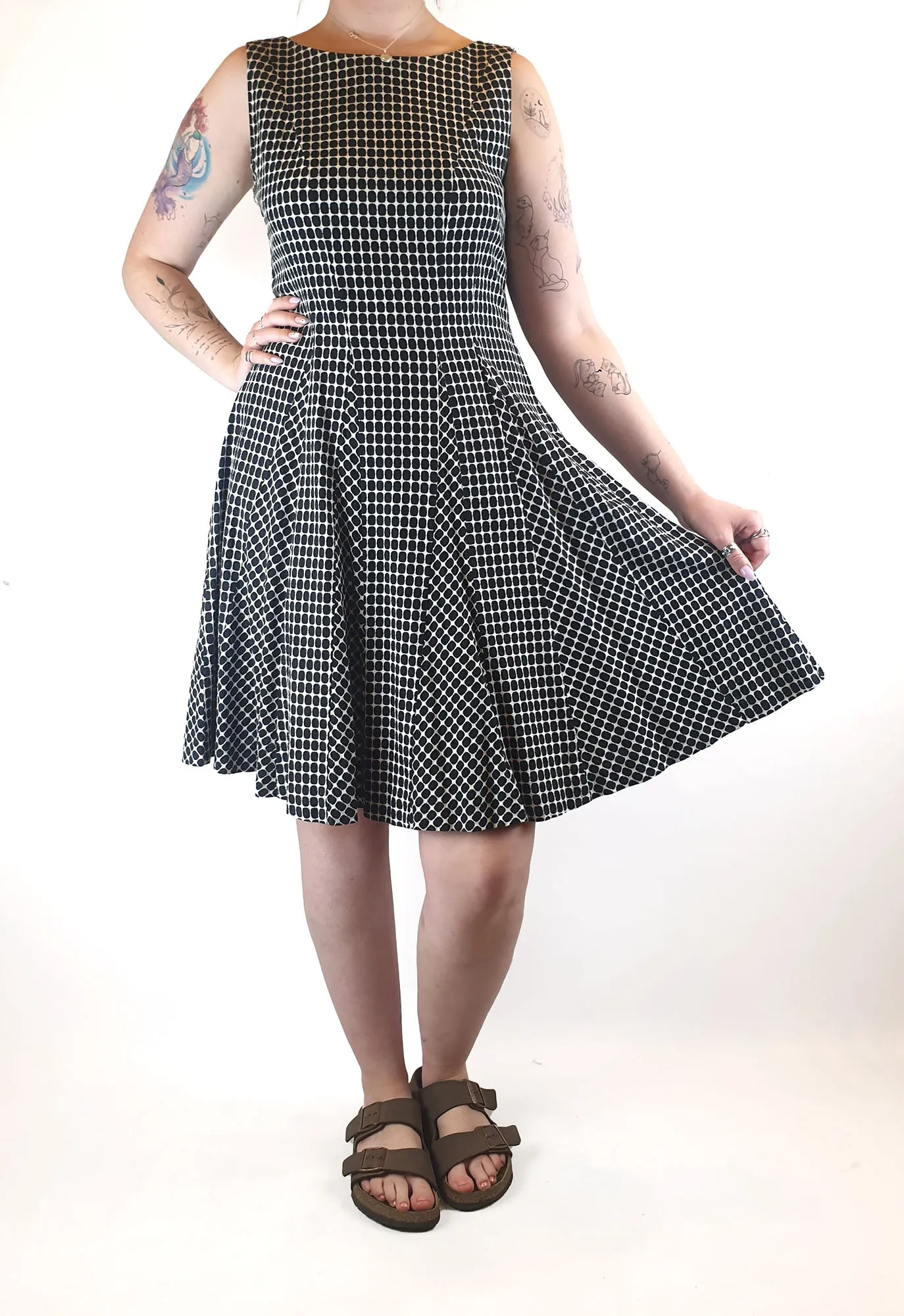 Veronica Maine black print dress fits size 12