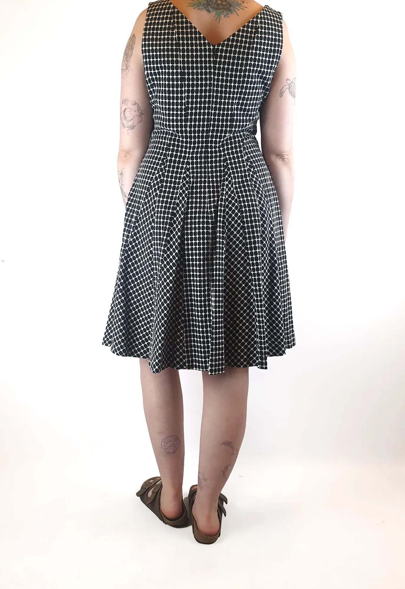 Veronica Maine black print dress fits size 12