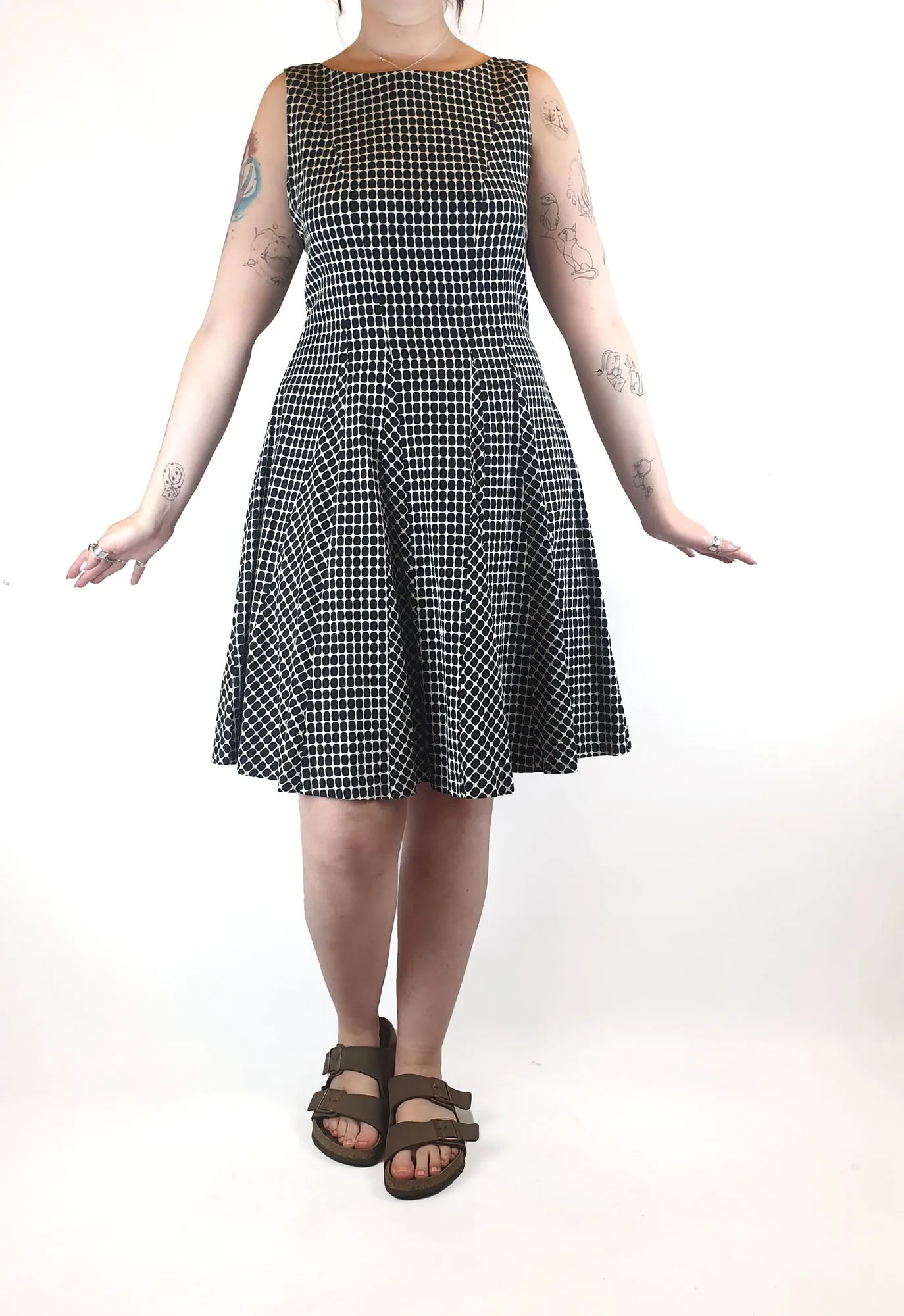 Veronica Maine black print dress fits size 12