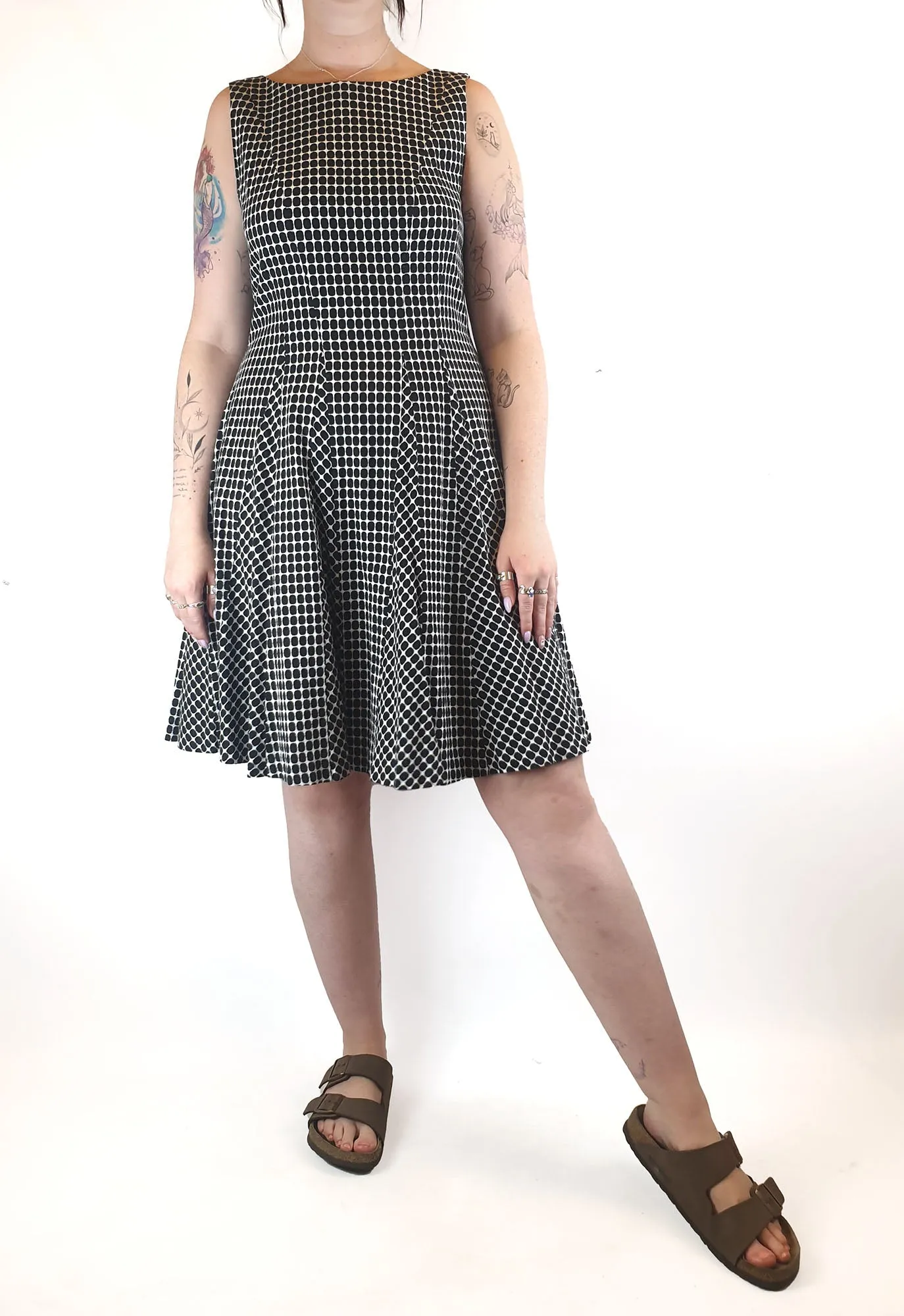 Veronica Maine black print dress fits size 12