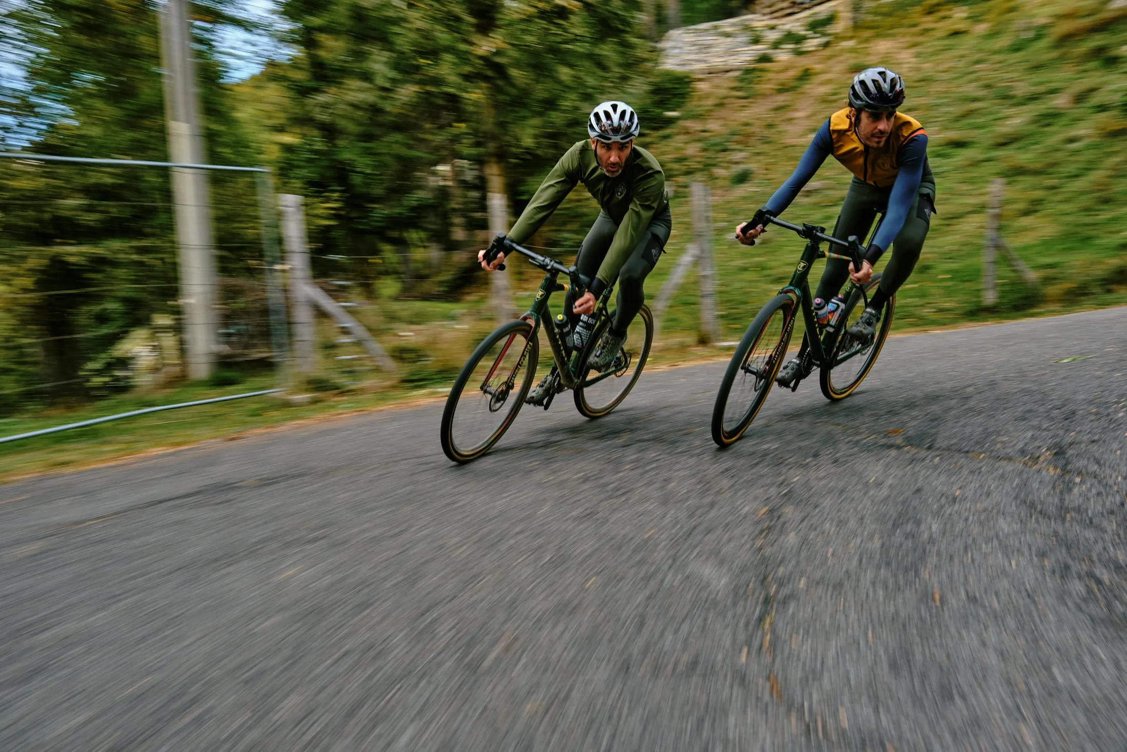 Winter road/gravel bib tights with pockets - Army green
