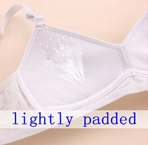 Women and Teen Girls Thin Cotton Sports Bra for Running (3 Pack)