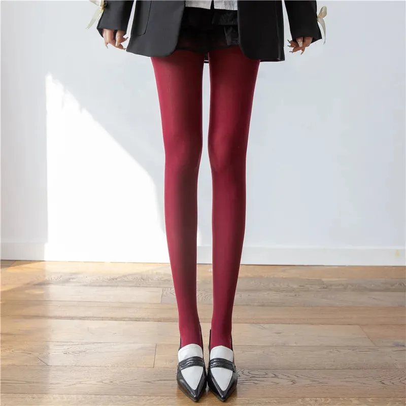 Women's Stockings Slim See-Through Lingerie Tights Lace Leggings Women's Pantyhose Red Body Sexy Stockings