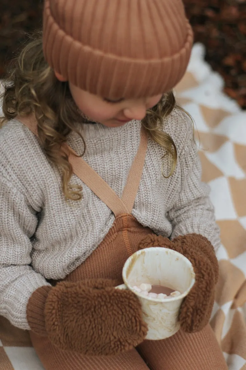 Wooly Footless Tights - Cappuccino Brown