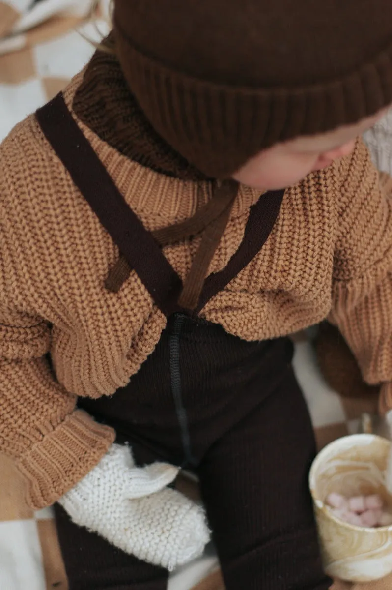 Wooly Footless Tights - Espresso Brown
