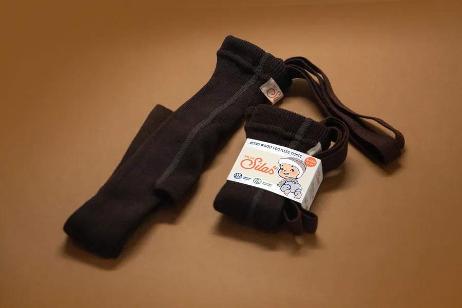 Wooly Footless Tights - Espresso Brown