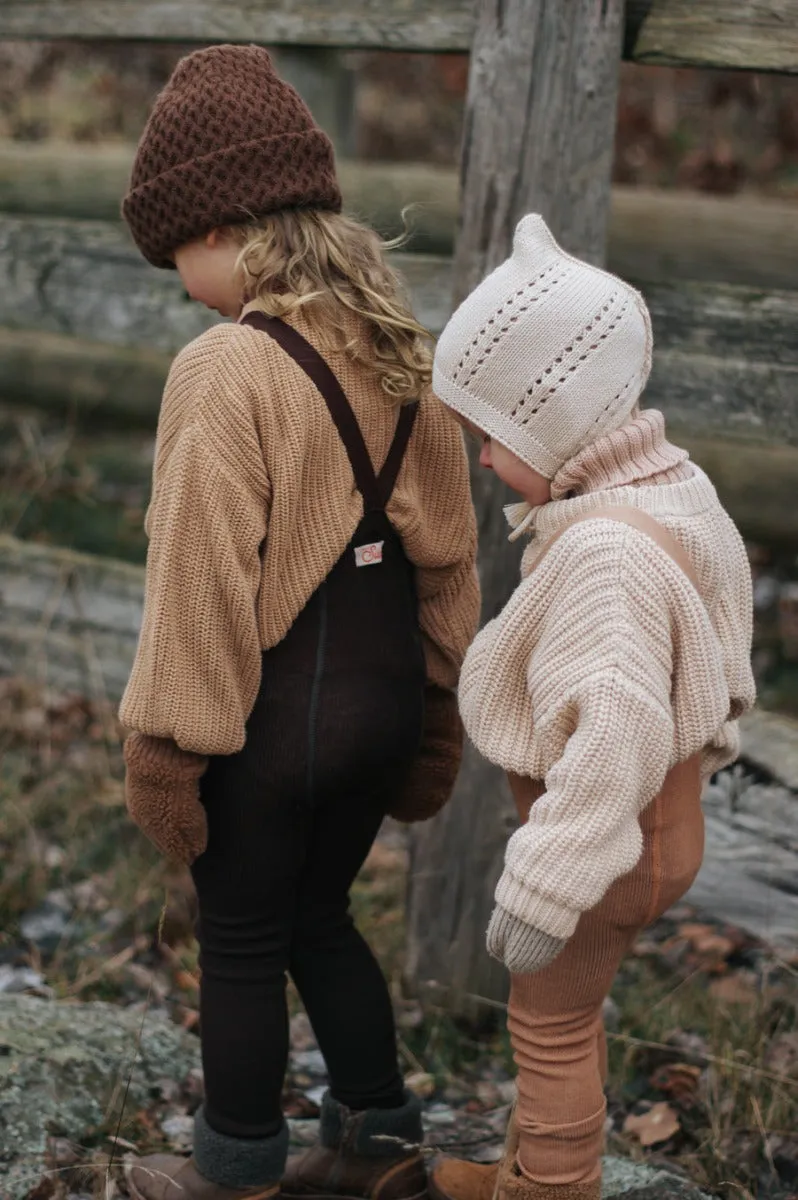 Wooly Footless Tights - Espresso Brown