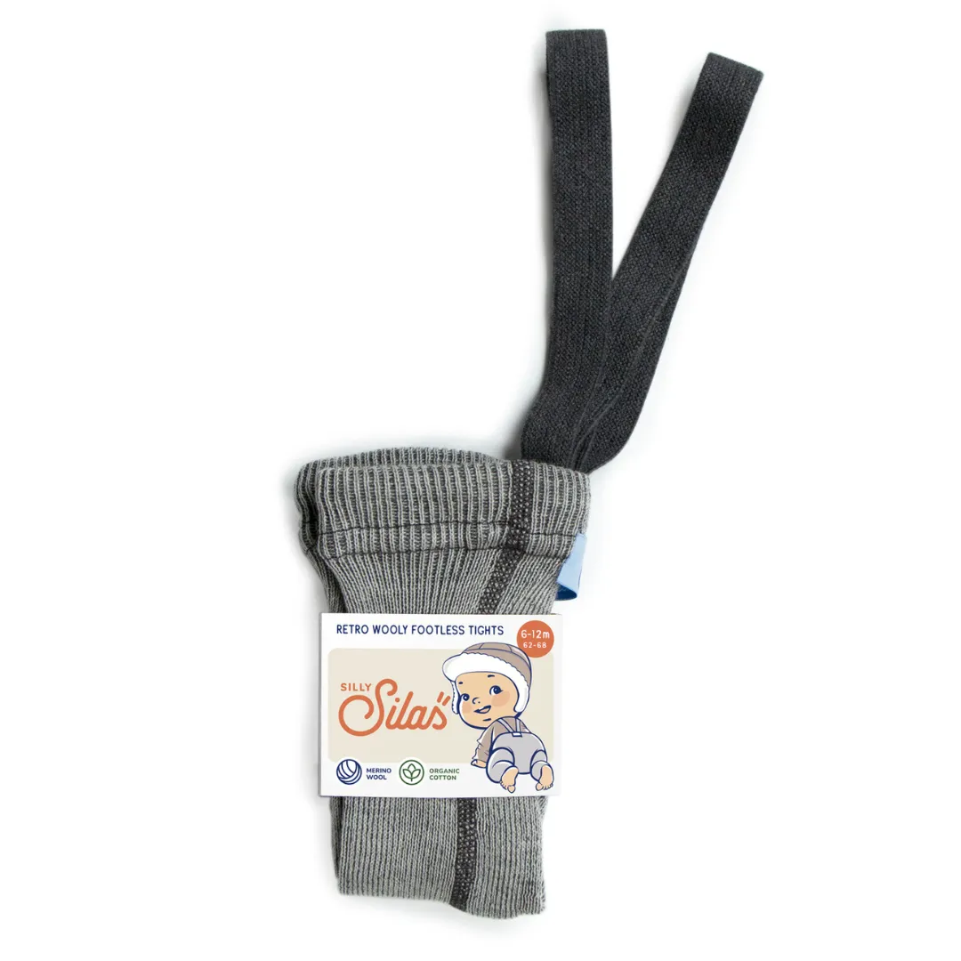 Wooly Footless Tights - Granite Grey