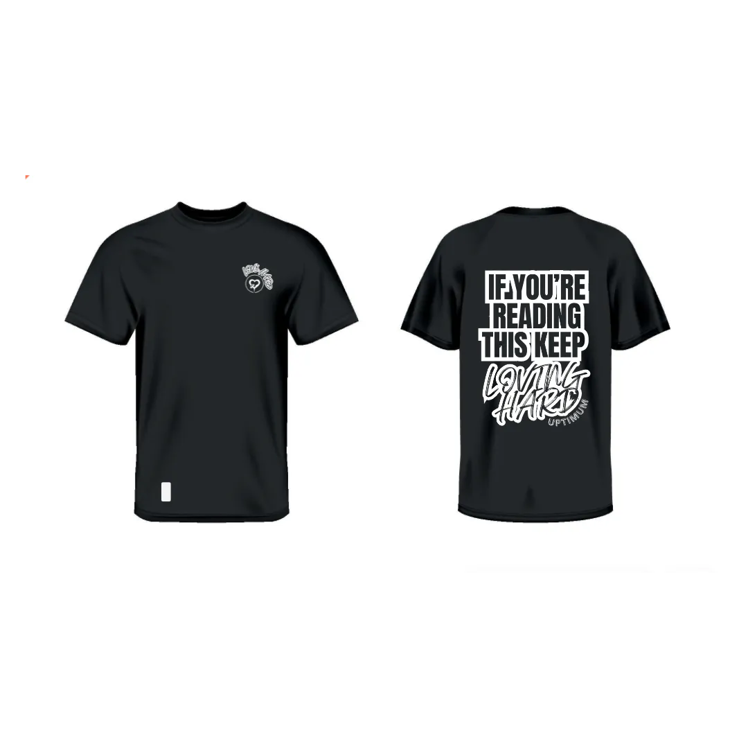 Worldwide Shipping - LOVE HARD - T-Shirt Black/White