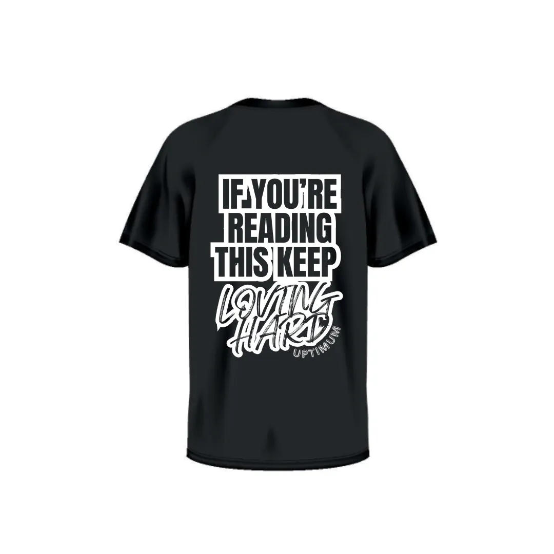 Worldwide Shipping - LOVE HARD - T-Shirt Black/White