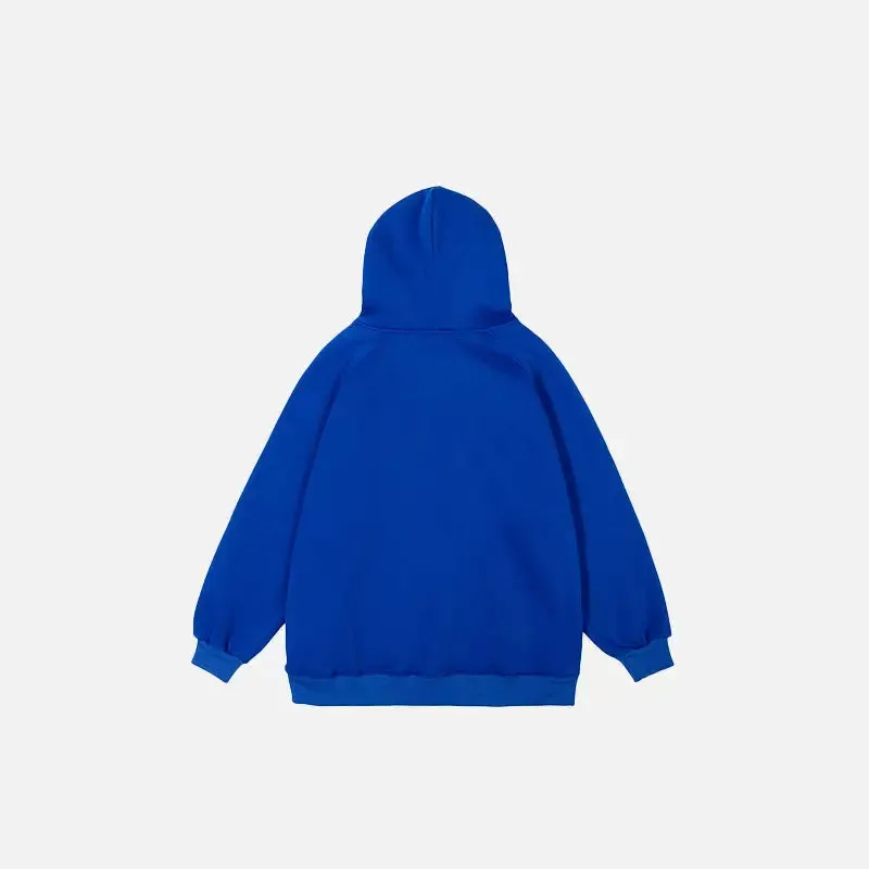 Y2K Letter Embroidered Plain Hoodie for Comfort and Style
