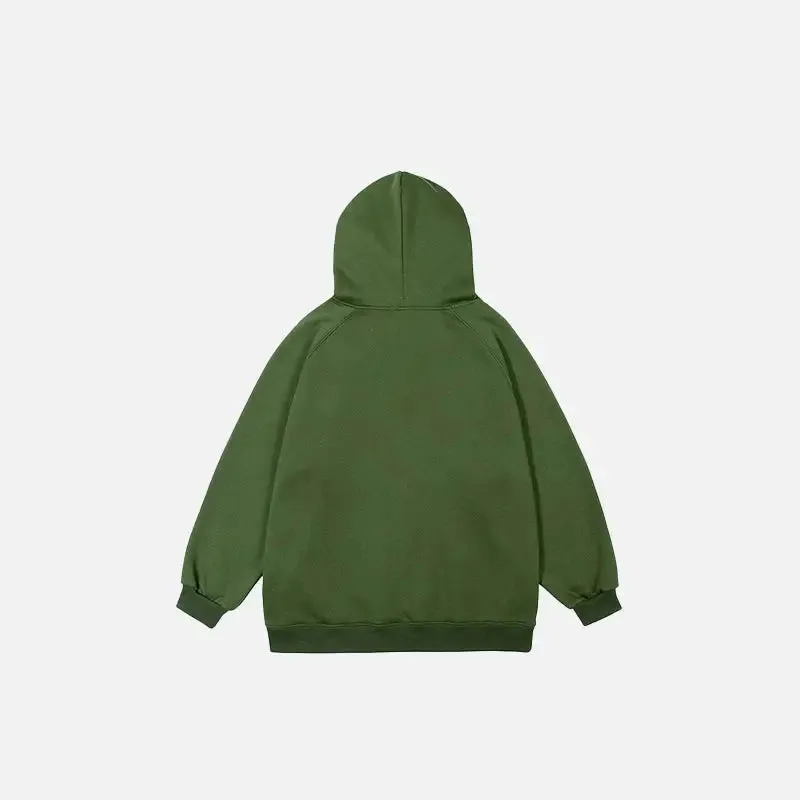 Y2K Letter Embroidered Plain Hoodie for Comfort and Style