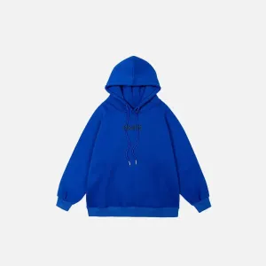 Y2K Letter Embroidered Plain Hoodie for Comfort and Style