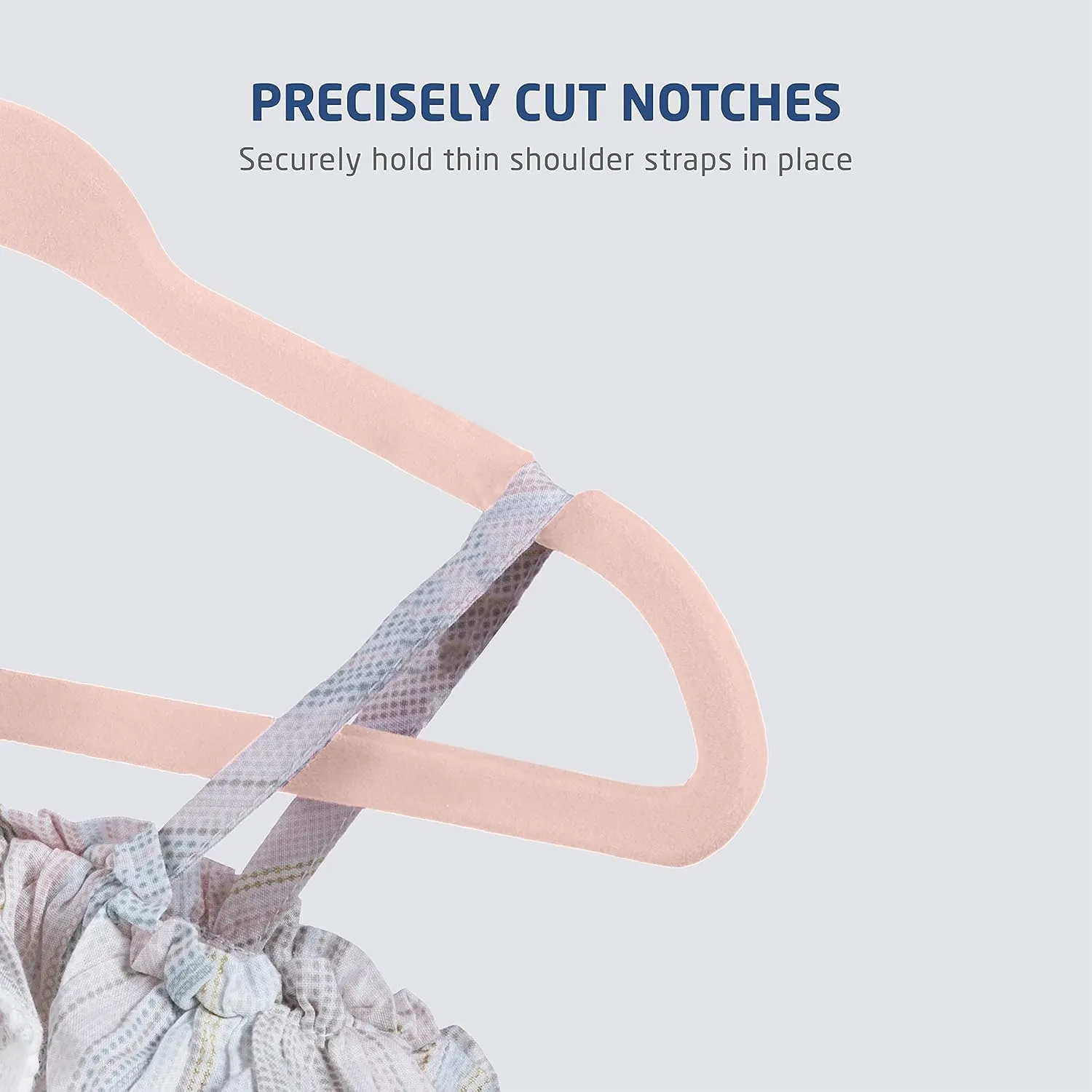 ZOBER Hangers For Baby Clothes - Chrome Swivel Hook - Non Slip Toddler Hangers for Baby and Children Clothes Space saving - Hanger for Everyday Use Set Of 10 - Blush Pink